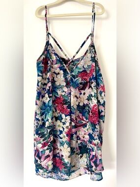 Guess Floral Strappy Cami in Blue, White, Pink